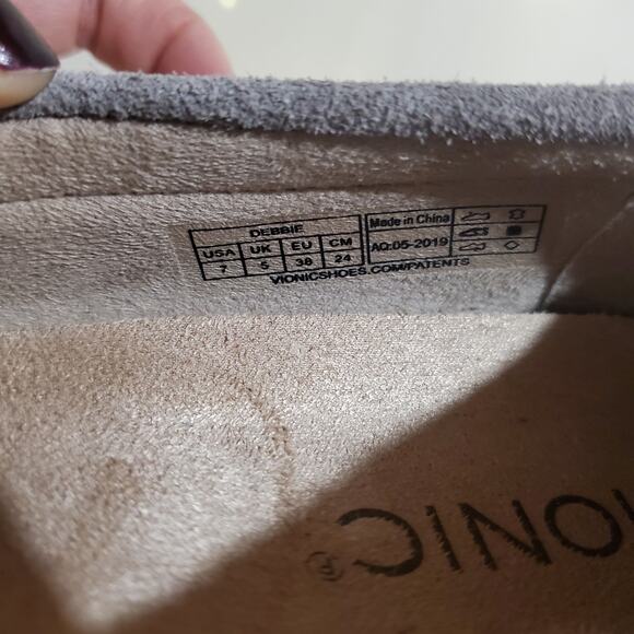 Vionic Debbie Driver Moccasin Flats Womens Size 7 Orthotic Arch Support Gray - Picture 7 of 8